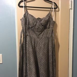 Gingham Black and White Spaghetti Strap Dress